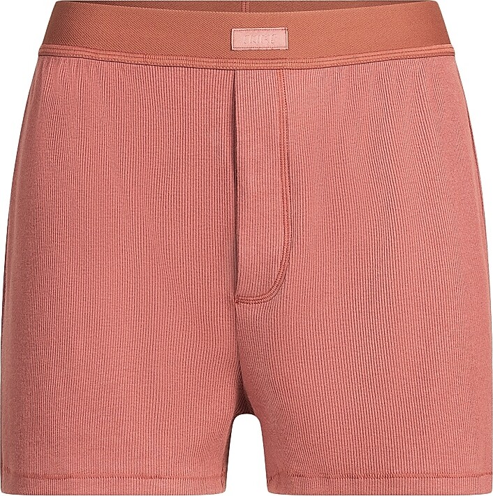 SKIMS Women's Cotton Rib Loose Boxer - Redwood - Size XXXXL