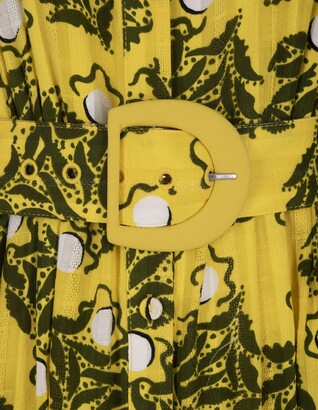 Diane von Furstenberg Paddy Long Dress In Yellow Printed Cotton