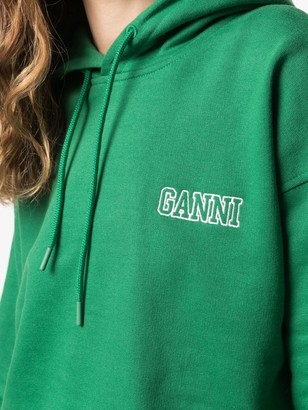 Ganni Logo-Embroidered Hoodie