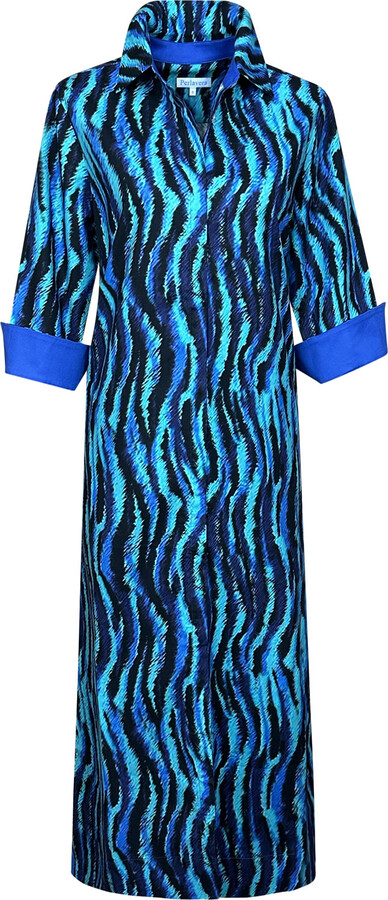 Perlavera Black / Blue Nico Tide Blue Maxi Missy Fit Dress