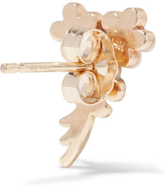 Alison Lou Daisy Bouquet Enameled 14-karat Gold Diamond Earring