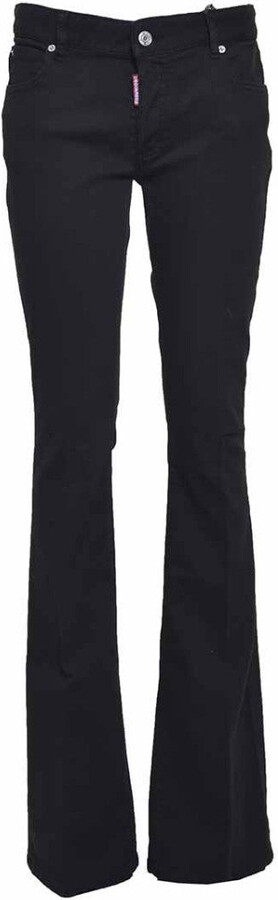 DSQUARED2 Black Mid-Rise Twiggy Flare Jeans