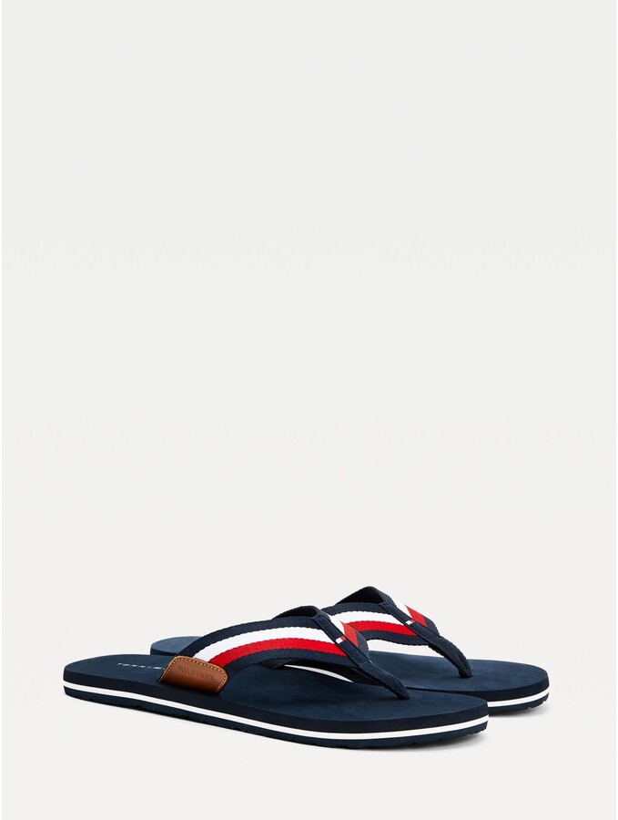 tommy hilfiger leather flip flops