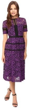 Donna Morgan D4860M Jewel Neck Illusion Floral Lace Dress