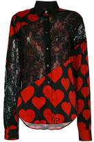 Thumbnail for your product : Philipp Plein heart lace panel shirt