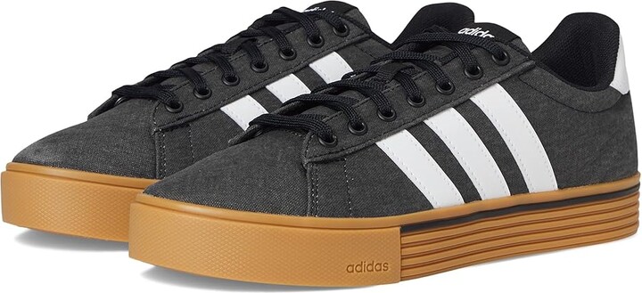 adidas Daily 4.0 Athletic Shoes Black/White/Gum : Men's 5 - Women's 6 Medium, Textile