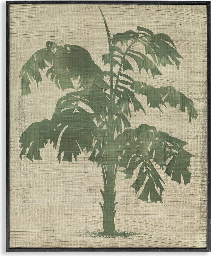 Stupell Industries Vintage Plant Silhouette Plants & Flowers Painting Black Framed Art Print Wall Art, 16 x 20