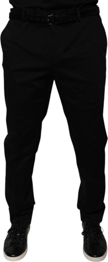 Dolce & Gabbana Black Tapered Formal Dress Men's Pants (Pre-Owned)