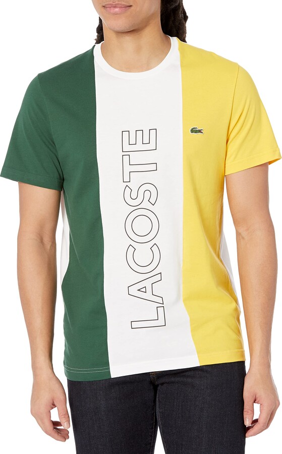 Lacoste Men's Loose-Fit Crocodile Logo T-Shirt White