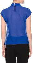 Thumbnail for your product : Giorgio Armani Gathered Organza Cap-Sleeve Blouse