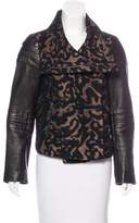Thumbnail for your product : Diane von Furstenberg Leather Trimmed-Wool Jacket