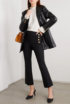 Thumbnail for your product : Derek Lam 10 Crosby Robertson Cropped Button-embellished Cotton-blend Flared Pants