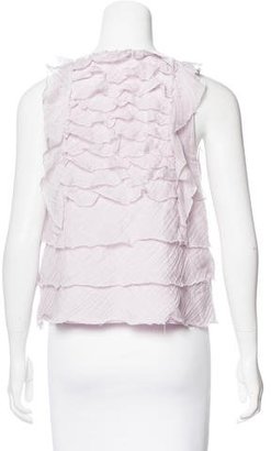 L'Agence Sleeveless Ruffle-Accented Top