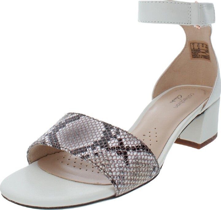 Clarks White Leather Straps Women's Sandals | ShopStyle