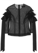 Thumbnail for your product : Simone Rocha Bow-embellished Cutout Tulle Top