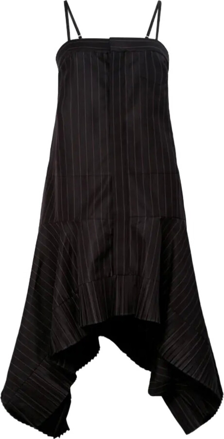Sacai Pinstripe Pleated Mini Dress