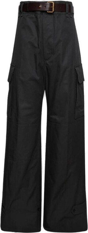 Saint Laurent Cassandre Wide Leg Cargo Pants