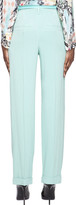 Thumbnail for your product : Balmain Mint Green Pleated Silk Trousers
