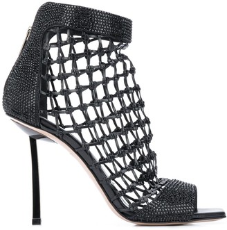 Le Silla Knot-Detail Caged Sandals