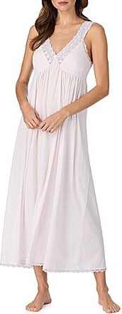 Eileen West Sleeveless V-Neck Jersey Knit Long Nightgown
