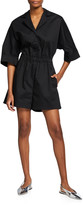 Thumbnail for your product : Adam Lippes Short-Sleeve Button-Front Romper