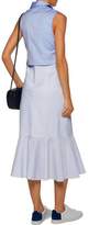 Thumbnail for your product : Jonathan Simkhai Pleated Paneled Cotton Oxford And Striped Cotton Midi Dress