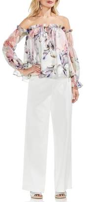 Vince Camuto Off the Shoulder Diffused Floral Peasant Blouse
