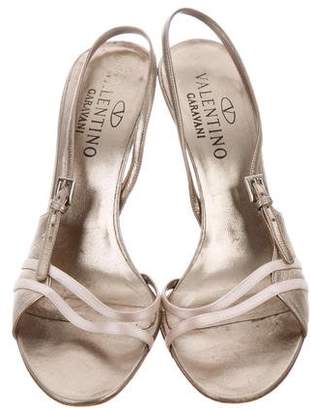Valentino Metallic Slingback Sandals