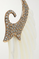 Thumbnail for your product : Noor Fares Fly Me To The Moon 18-karat Gray Gold, Diamond And Mother-of-pearl Earrings