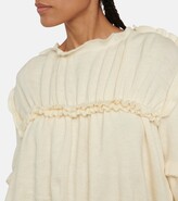 Thumbnail for your product : MM6 MAISON MARGIELA Frill-trimmed wool-blend jersey top