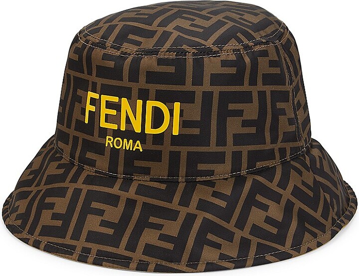 Bucket Hat Fendi Kids Cap Fendi Kids Embroidered-logo Bucket Hat
