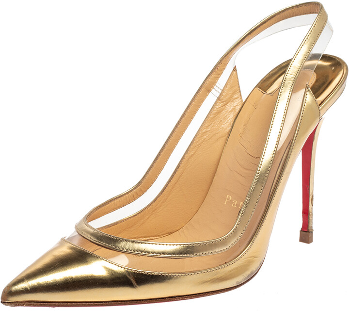 gold louboutin shoes