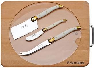 Jean Dubost Le Thiers Laguiole Cheese Knives & Board (Set of 4)
