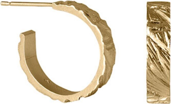 Edge Only Rugged Hoop Earrings Gold Vermeil