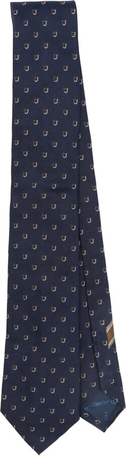 Ferragamo Gancini-pattern silk tie