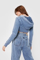 Thumbnail for your product : Nasty Gal Womens Cropped Cut Out Zip Sweatshirt - Blue - M