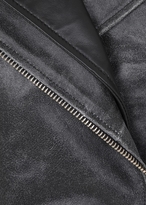 Thumbnail for your product : Muu Baa Muubaa Black and grey cracked leather panelled biker jacket