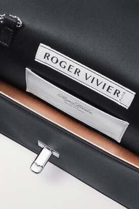 Roger Vivier Viv' Choc Mini Embellished Satin Clutch - Black