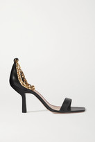 Thumbnail for your product : PORTE & PAIRE Chain-embellished Leather Sandals - Black