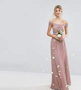 Thumbnail for your product : TFNC Tall Cold Shoulder Embellished Maxi Bridesmaid Dress