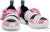 Thumbnail for your product : Emilio Pucci Sequined Satin, Suede And Neoprene Slip-on Sneakers