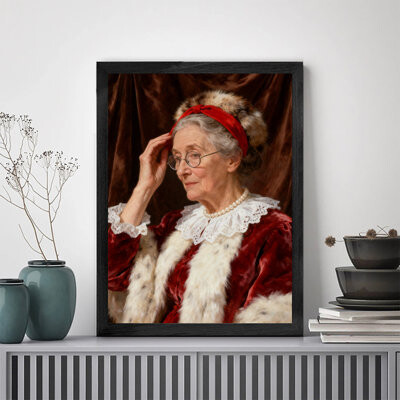 Fleur De Lis Living Black Framed Vintage Elegant Christmas Grandma Wall Art Retro Style Framed Prints