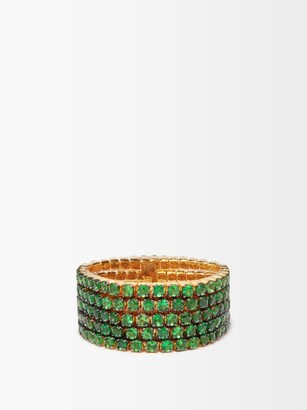 Shay 5 Threads Garnet & 18kt Gold Ring - Green Gold