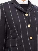 Thumbnail for your product : Thom Browne Striped Single-breasted Wool-twill Blazer - Womens - Navy