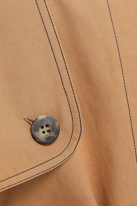 Cédric Charlier Belted Cotton-poplin Shirt Dress