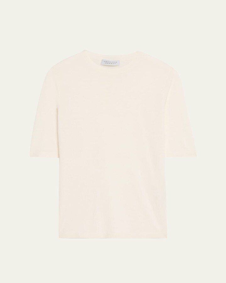 Gabriela Hearst Brunner Short-Sleeve Cashmere-Silk T-Shirt