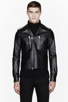 Thumbnail for your product : Lanvin Black buffed leather biker jacket