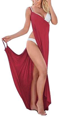 Soficy Women's Spaghetti Strap Backless Beach Dress Bikini Cover Up(,XL)