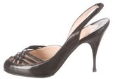Thumbnail for your product : Christian Louboutin Leather Crisscross Slingback Pumps
