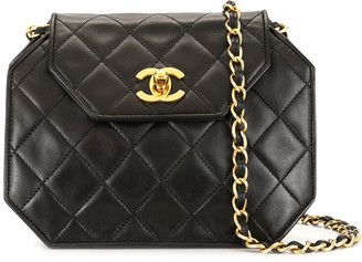 Chanel Pre Owned 1990 Diamond Quilted Octagonal Chain Crossbody Bag -  ShopStyle